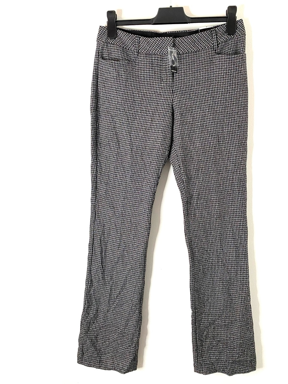 Express Columnist Barely Boot Black White Houndstooth Dress Pants NWT